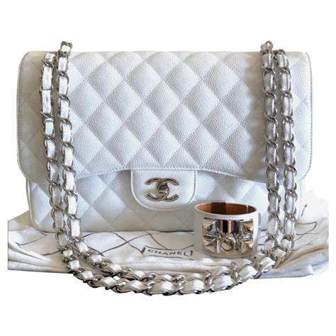 chanel classic handbag white|Classic Handbags .